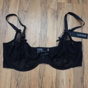 Lounge Black Balconette Bra 32G NWT